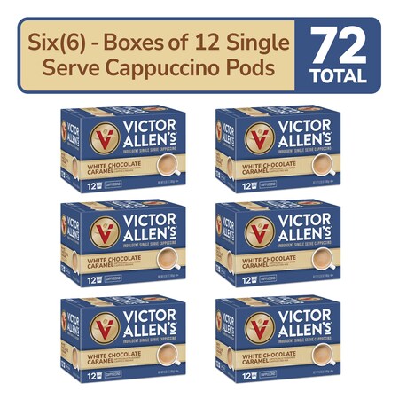 Victor Allen Victor Allen's Coffee White Chocolate Caramel Flavored Cappuccino Mix, 72 Count, Single Serve Coffee Pods for Keurig K-Cup Brewers, PK72 FG016400